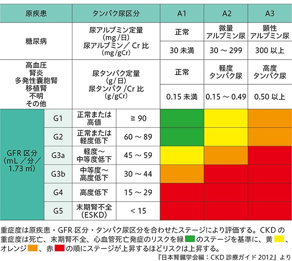 【画像】慢性腎臓病ステージ分類